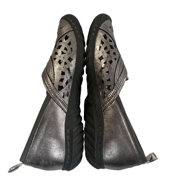 JBU By Jambu Womens Pecan Gunmetal Floral Cutout Slip On Loafer 9.5 - Picture 5 of 8